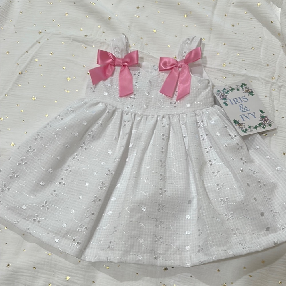 White Dress with Pink Bows